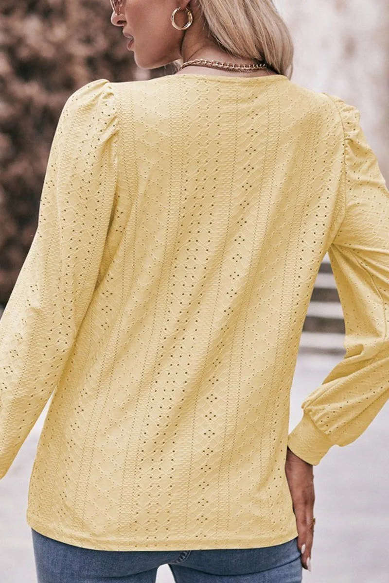 WOMEN U NECK EYELET FITTED CUFF TEE MeshVentilation UPF Protective Fabric