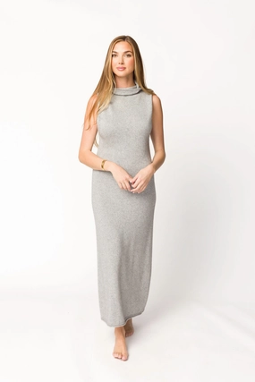 Chic Comfort Sophisticated Comfort Quinn Turtleneck Maxi Dress in Heather Grey *Final-Sale*