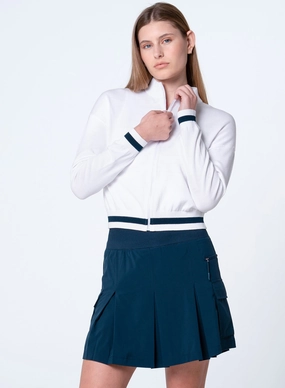 Yarn Dyed Pattern Cloth Cozy Layer Rally Mock Neck Cardigan