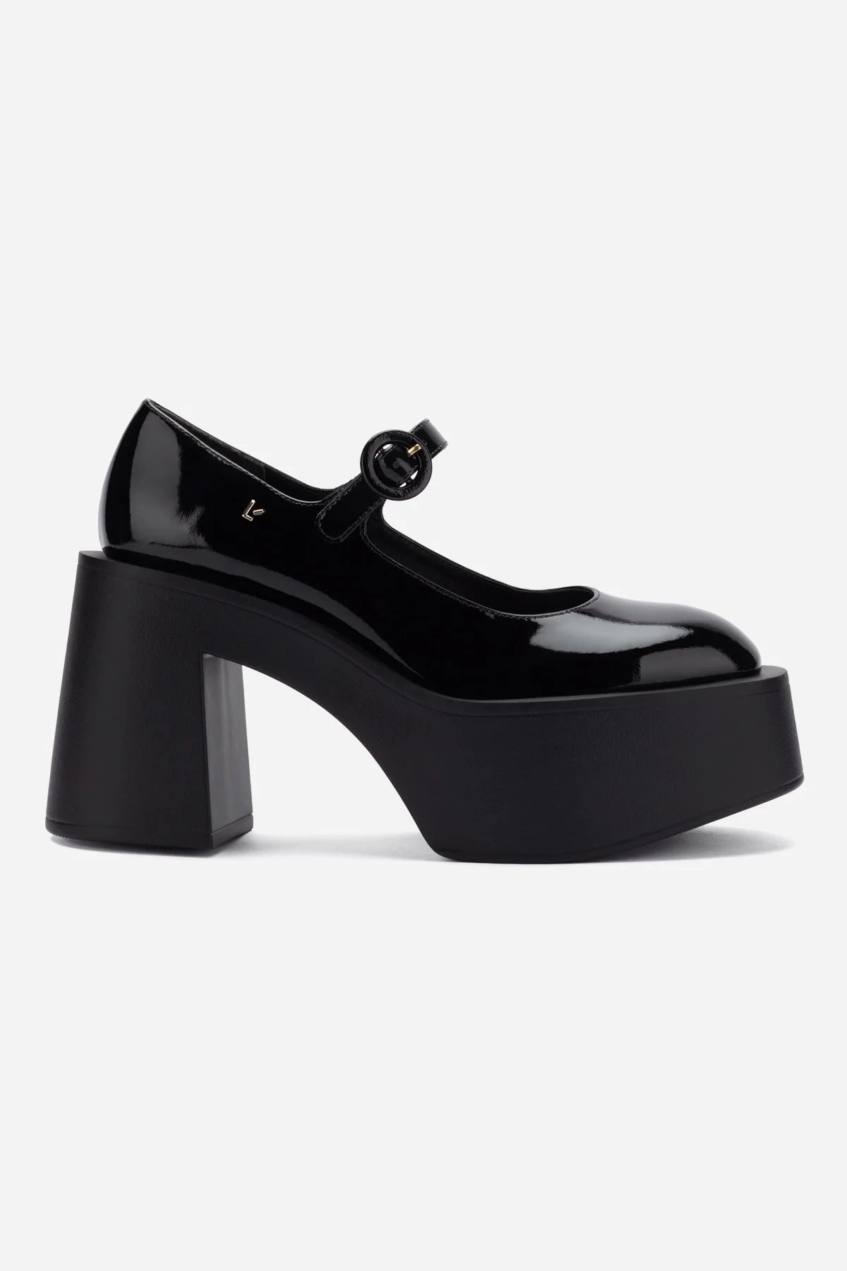 Surf Mode Comfortable Design Olivia Platform Pump In Black Patent Leather