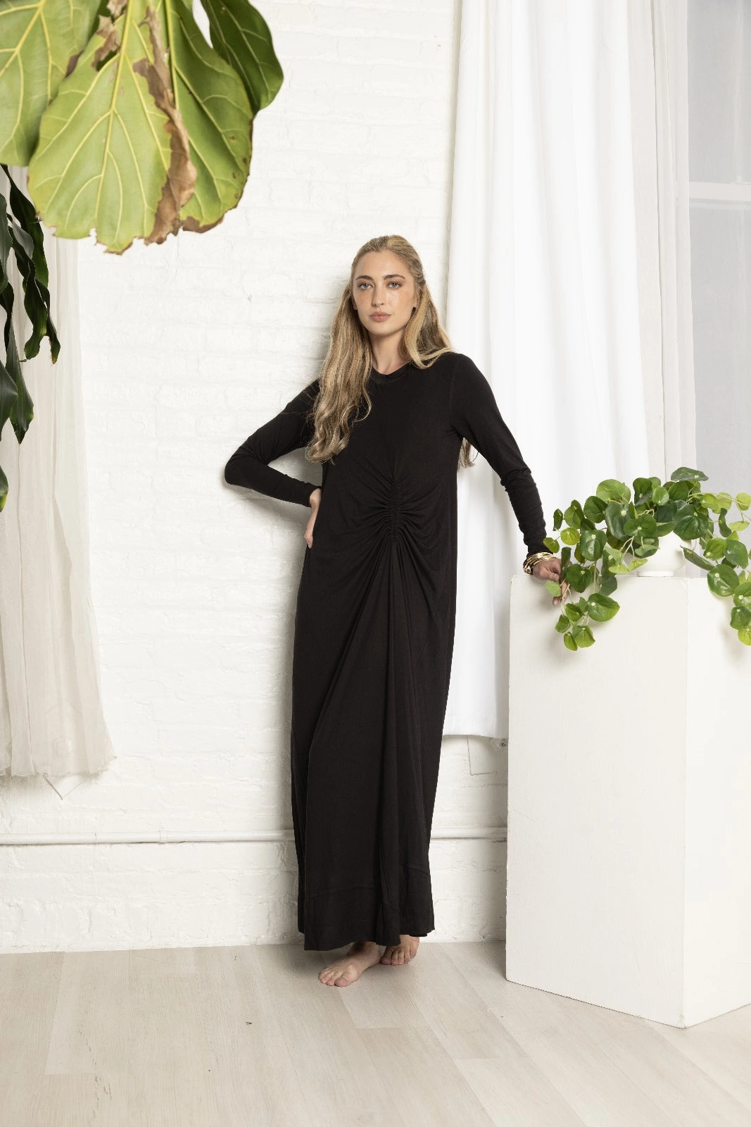 Aze Ruche Dress Natural Silhouette