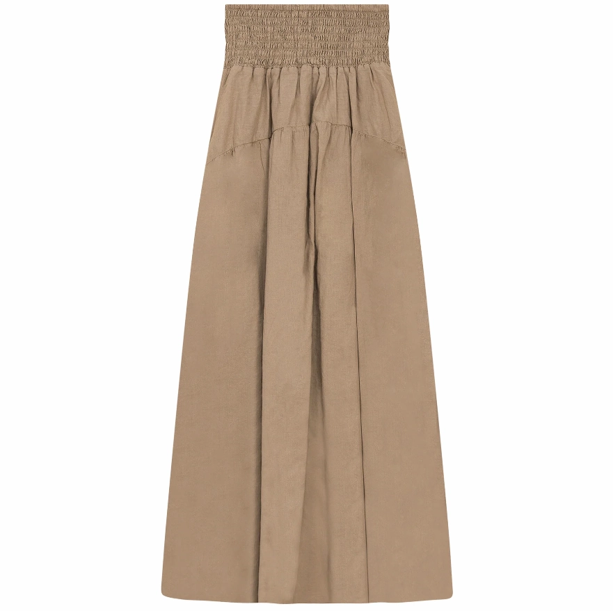 Light Flow Clean Cut Red Myth Stone Gauze Maxi Skirt SB4CM8886SL