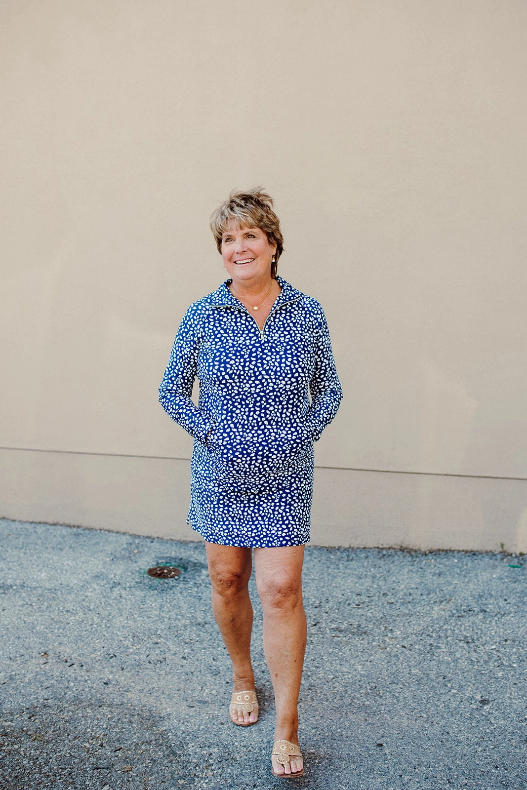 Razi Skort Small Diana's Dot Navy LayeredDurability Soft Pullover