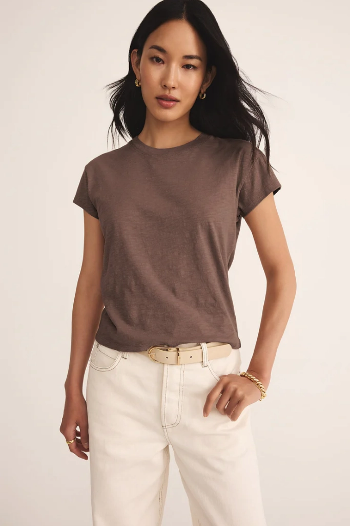 DropShoulderConstruction FrenchTerry Modern Slub Tee by Z Supply