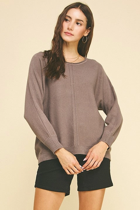 Grey Long Sleeve Sweater TemperatureRegulating Material
