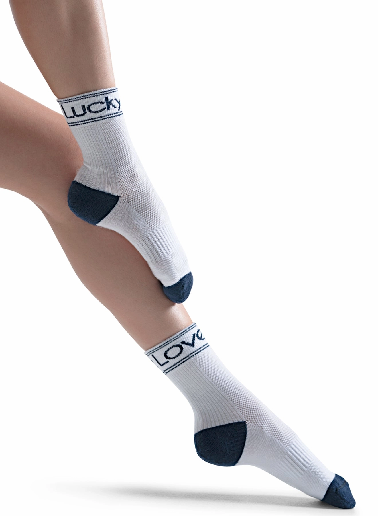 QuickPackFoldableDesign Layered Sleeve Lucky In Love Crew Socks