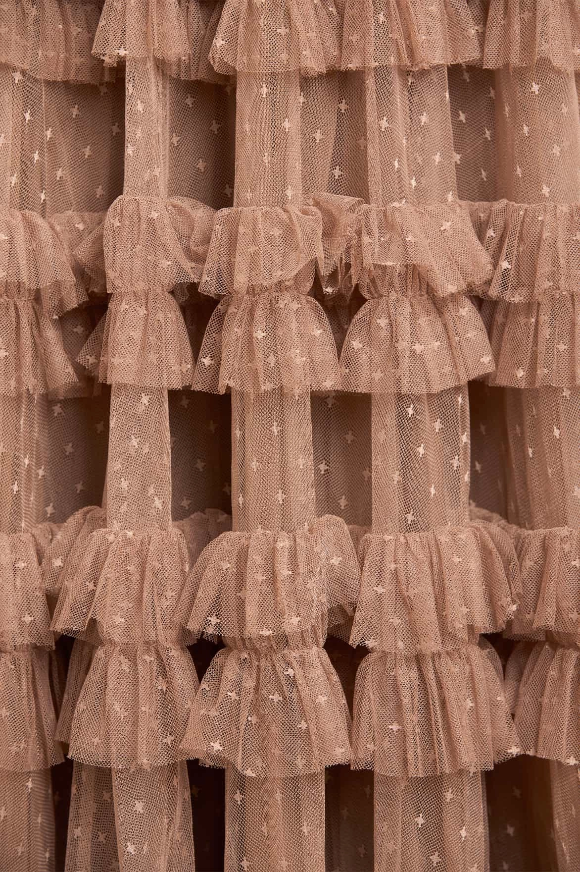 Lisette Ruffle One-Shoulder Gown Earth-Tone Fashion Look