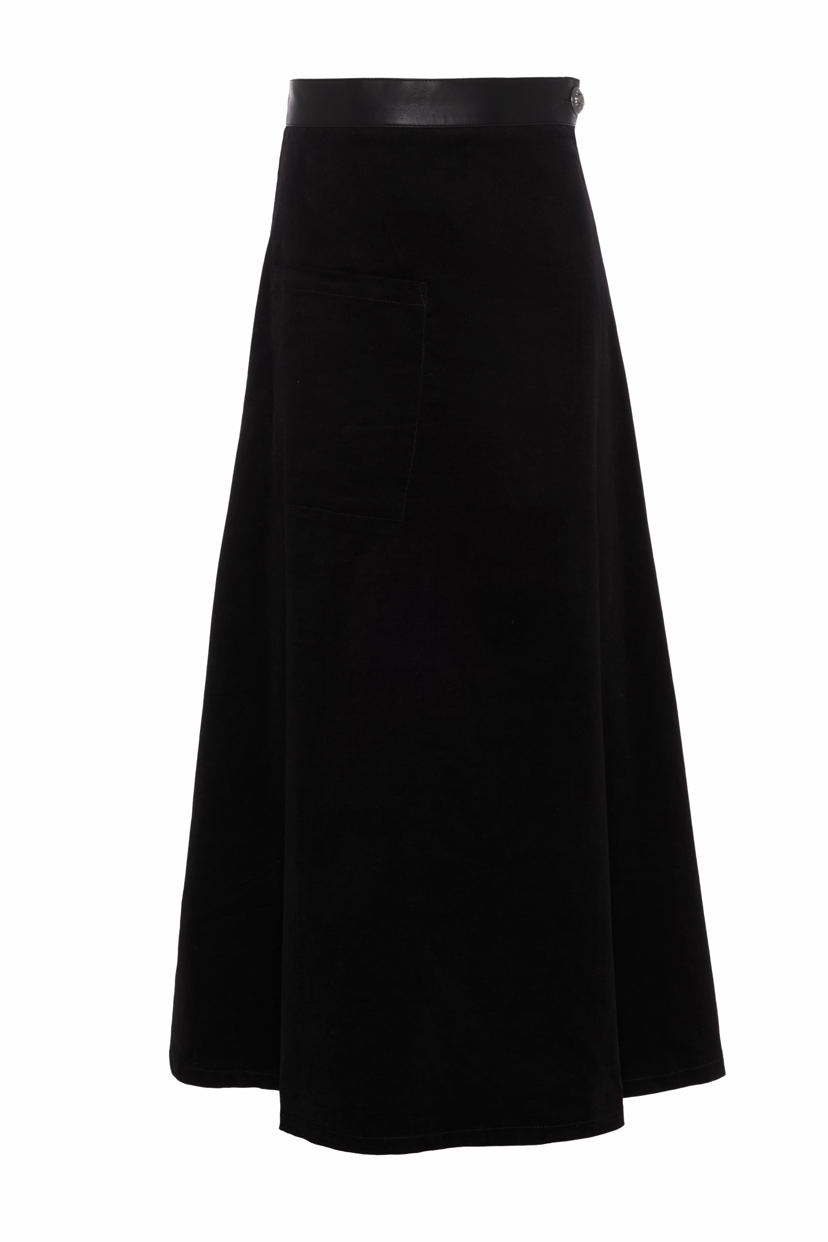 Faves Black Corduroy Midi Skirt WB5CM1674SM Tie Dye Style