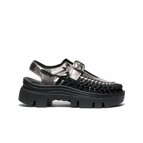 All Gender UNEEK PLT Mary Jane Sneaker  |  Silver/Black Impact Diffusion