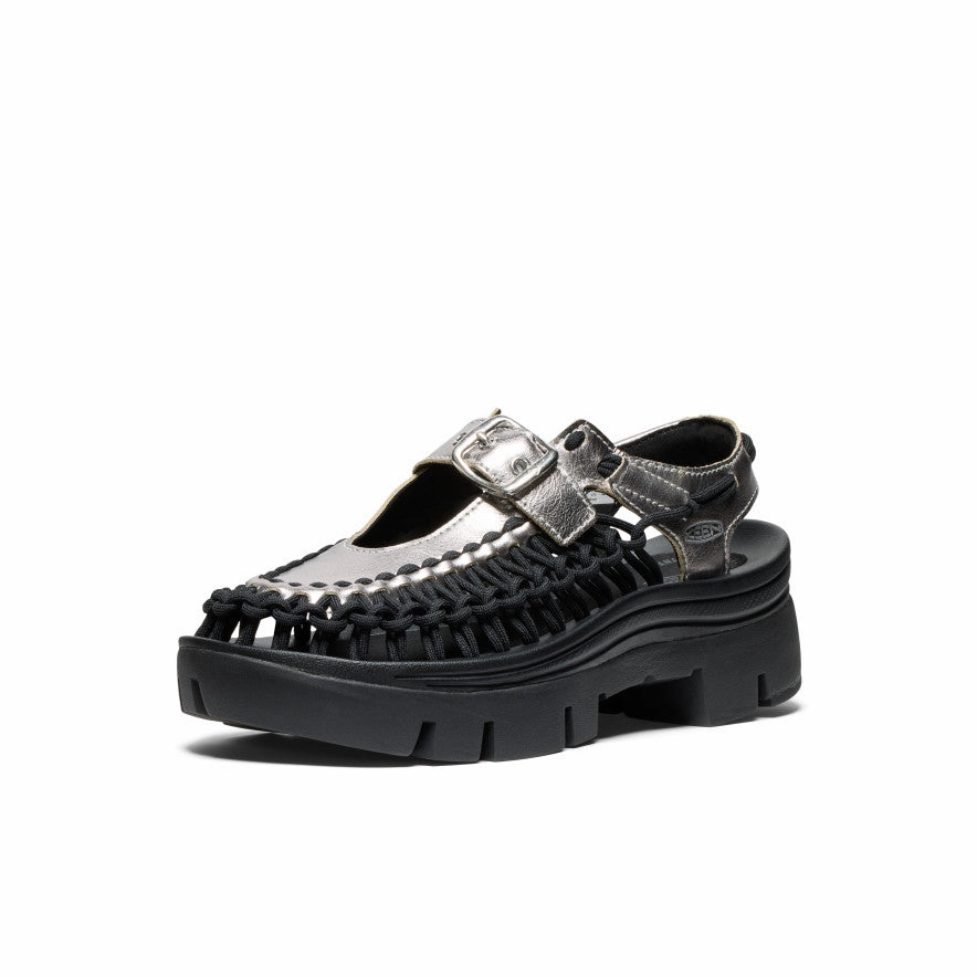 Weekend Fit All Gender UNEEK PLT Mary Jane Sneaker  |  Silver/Black