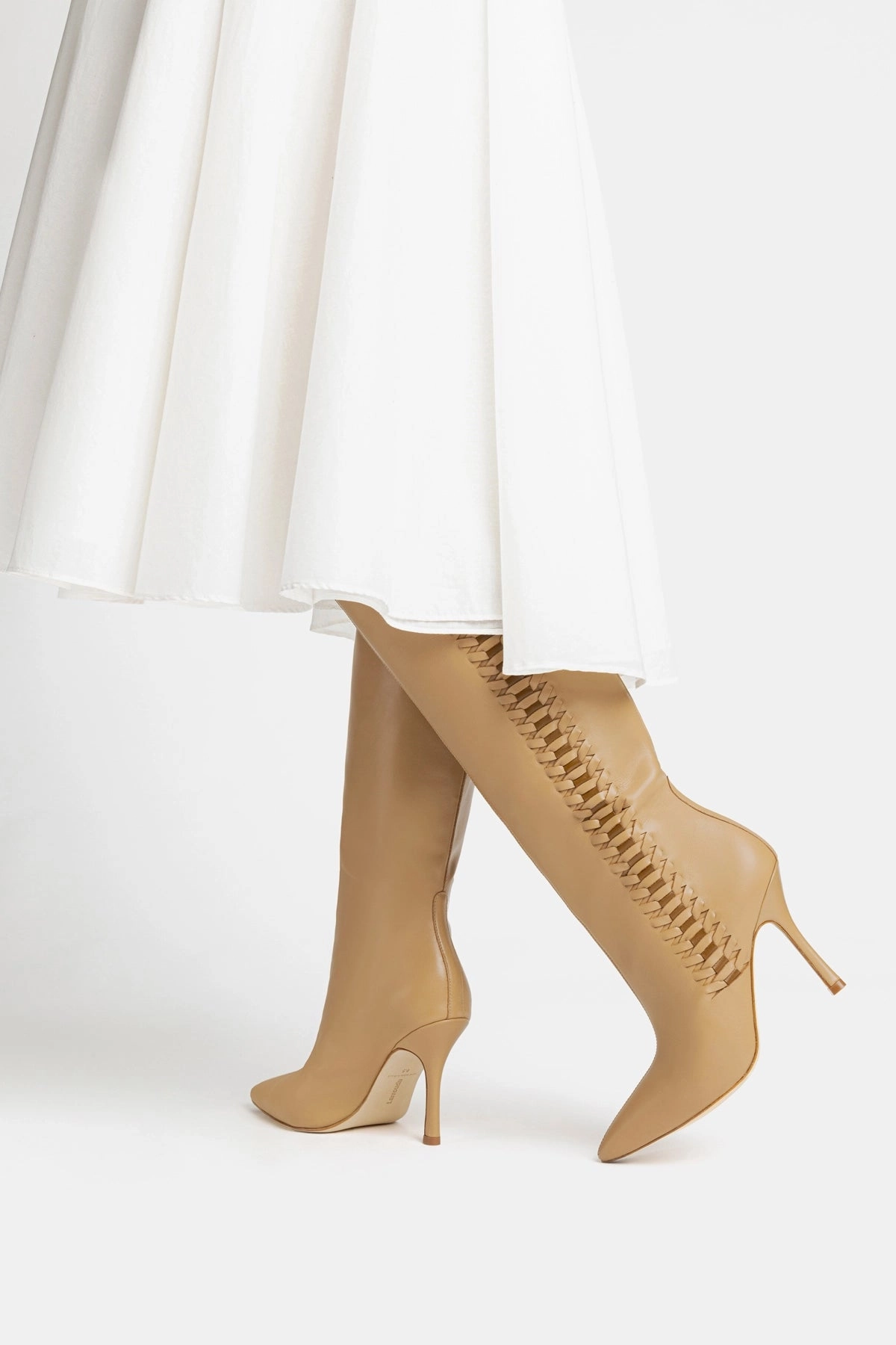 Padded Comfort Standing Workers Kate Boot In Peanut Leather