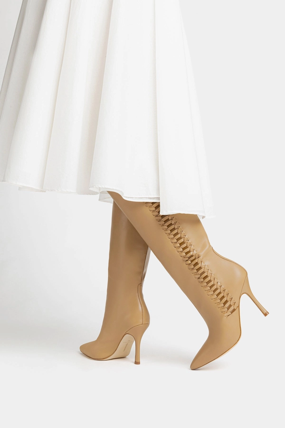 Kate Boot In Peanut Leather Pose Ready Flexible Outsole