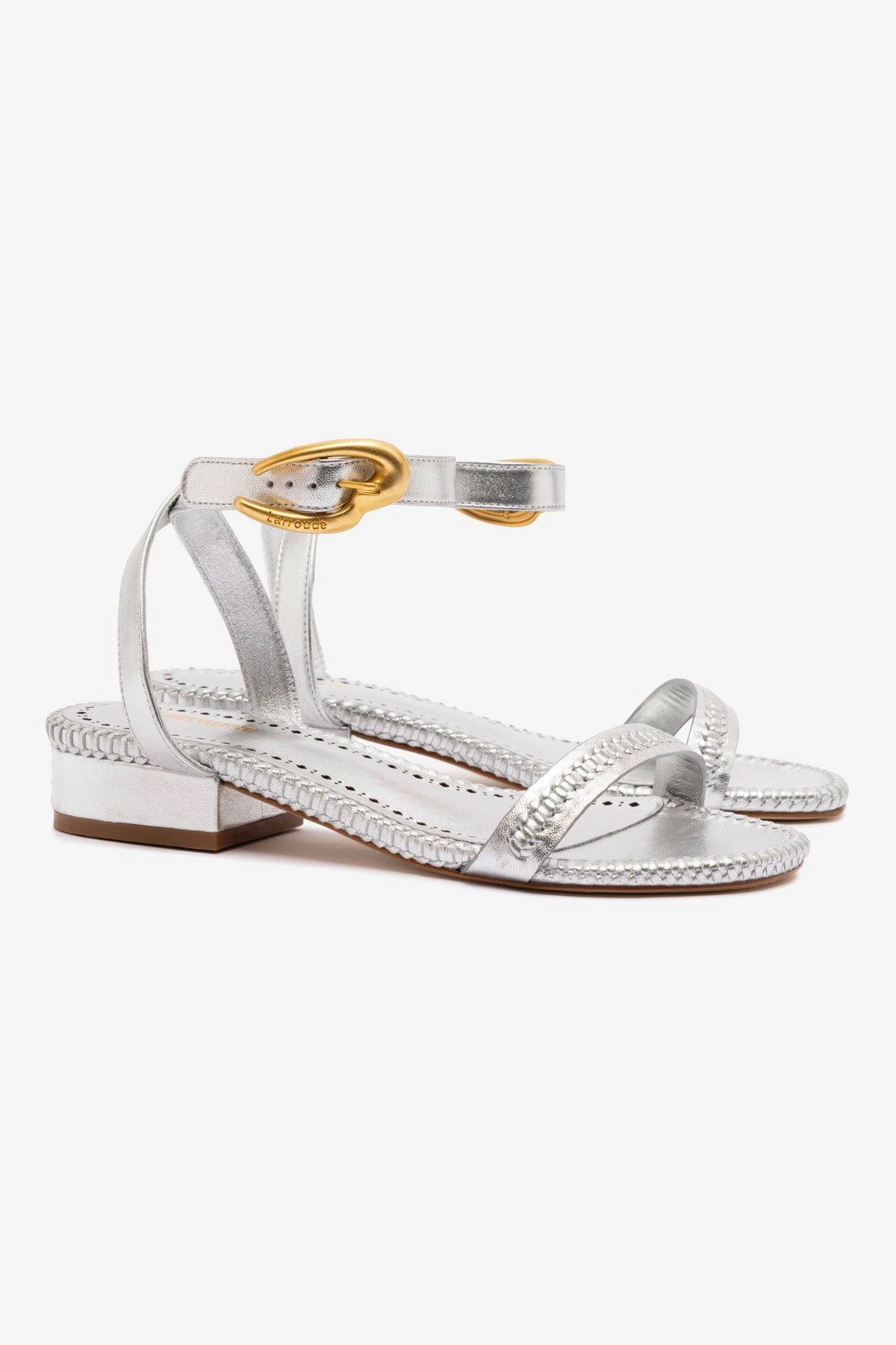 Quick Drying Work Commute Verona Flat Sandal In Silver Metallic Leather