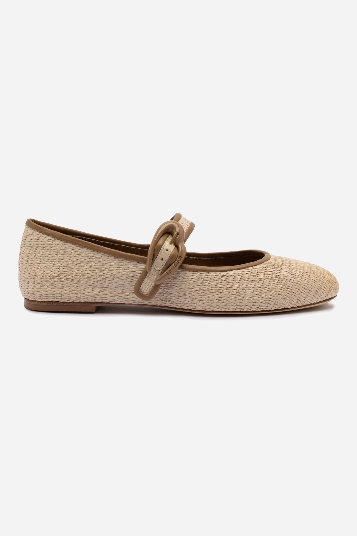 Heart Glow Verona Ballet Flat In Natural Raffia and Hazelnut Trimming