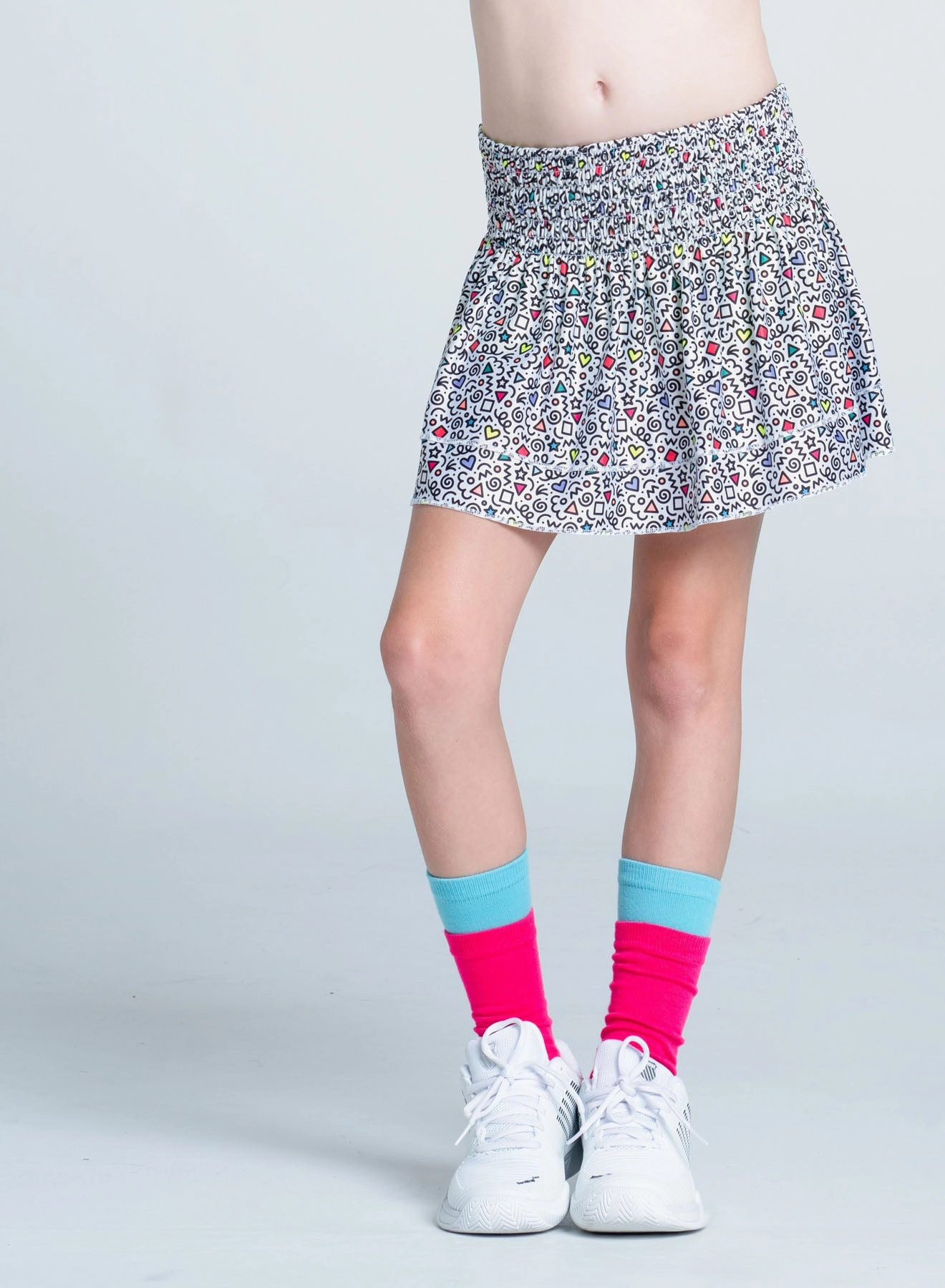Odor Resistant Technology Retro Doodles Smocked Skirt