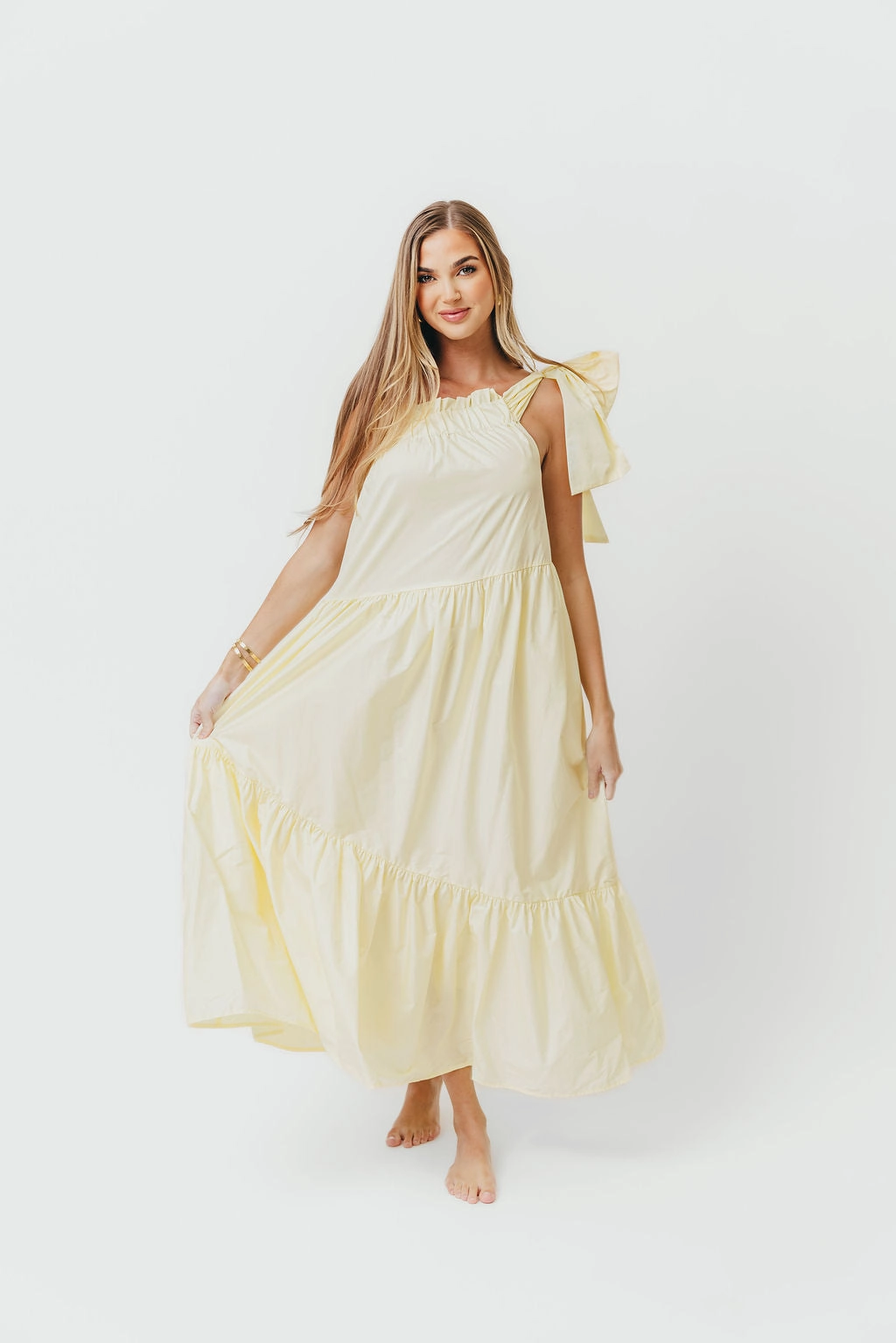 Jordan One-Shoulder Maxi Dress in Vanilla - Bump Friendly *Final-Sale* High low hem Clasp-Closure