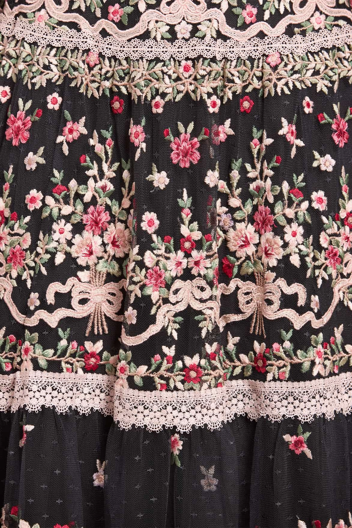 Ankle-length Ribbon Bouquet Gown