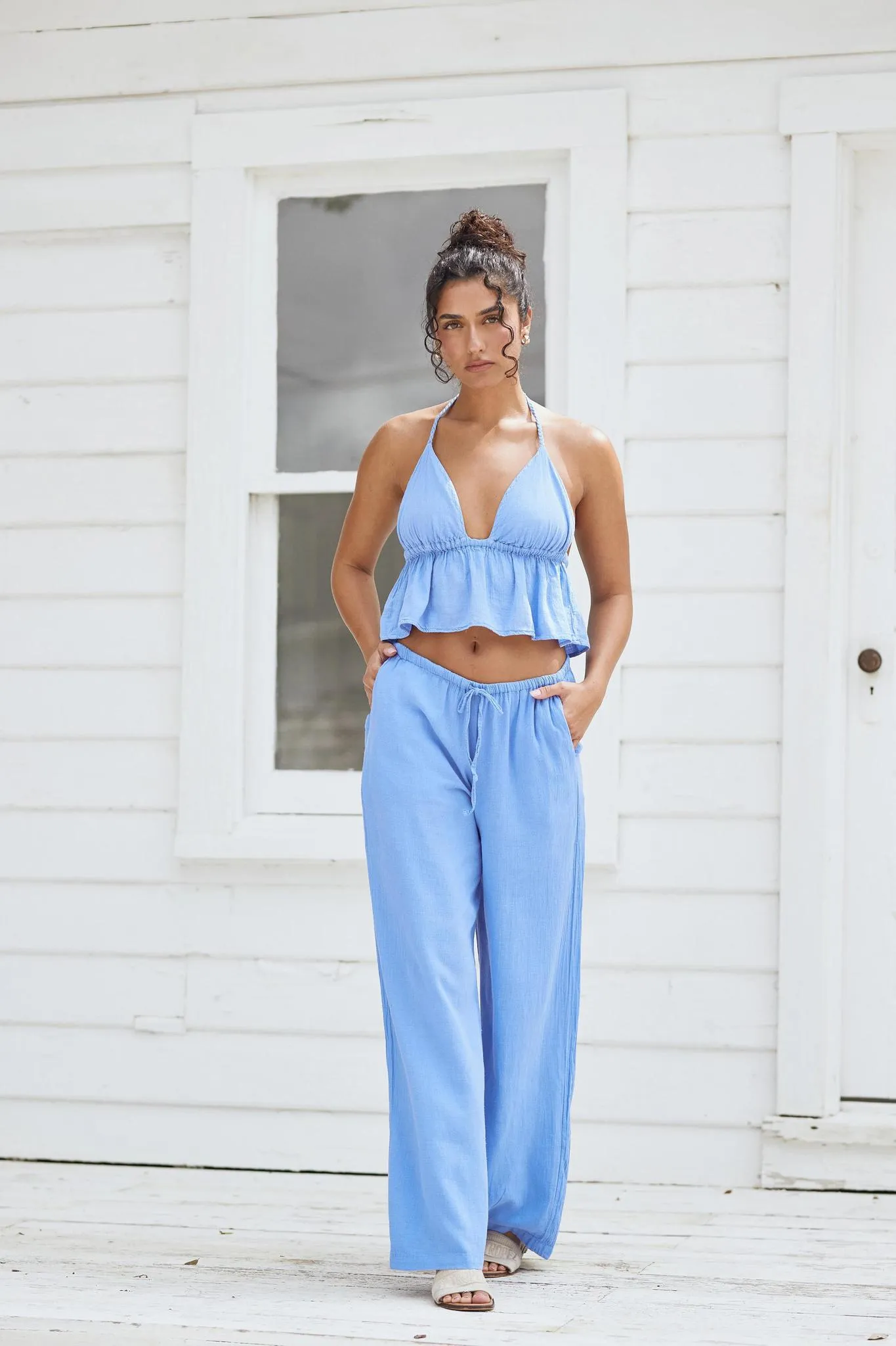 Blanco By Nature Drawstring Pant Multipurpose Design Gripper Waistband