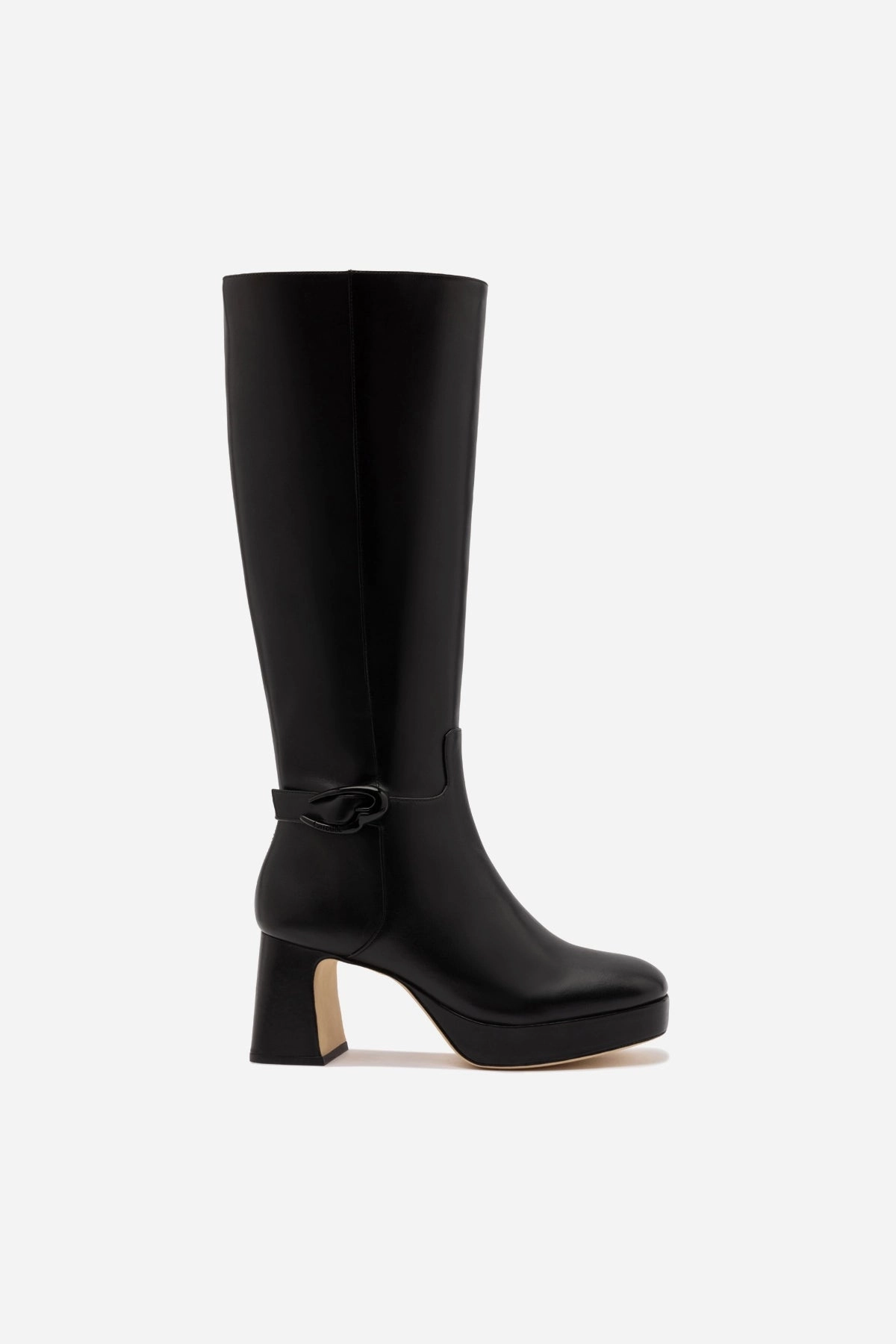 Dolly Verona Hi Boot In Black Leather Low Impact Sole Geometry Blister prevention