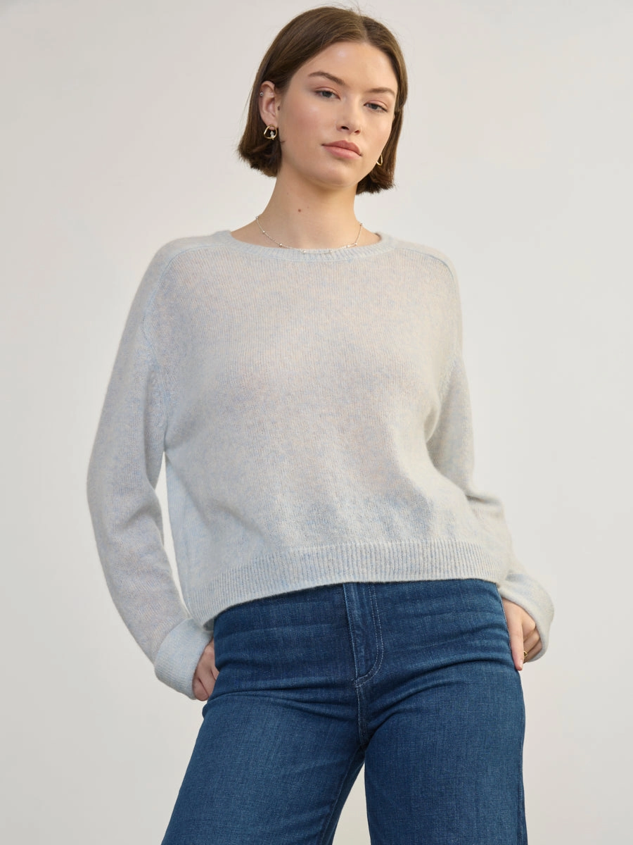 Soft Wool Soft Touch Fabric ROLLED SLEEVE CREW