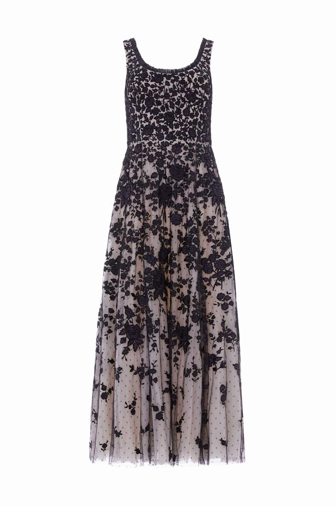 Rosa Scoop Neck Ankle Gown Work Friendly Contemporary Fit