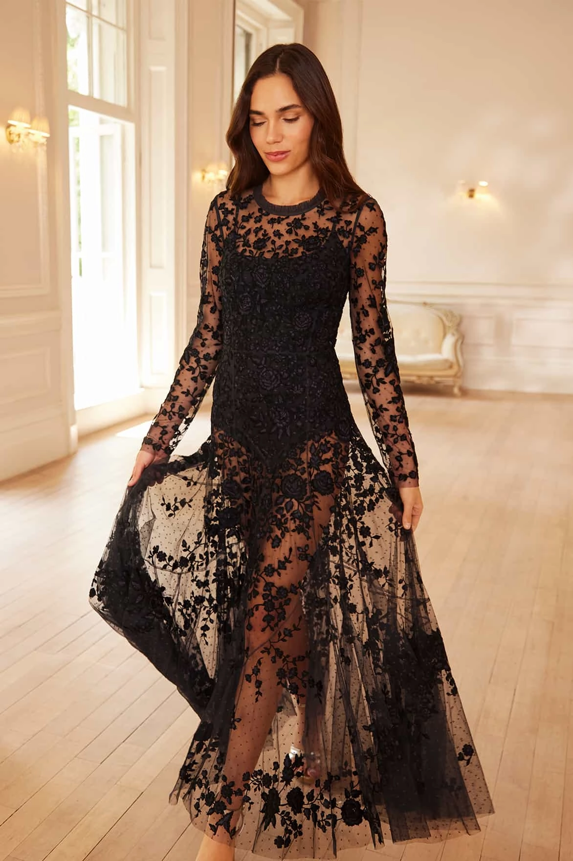 Smooth Mood Rosa Sheer Ankle Gown