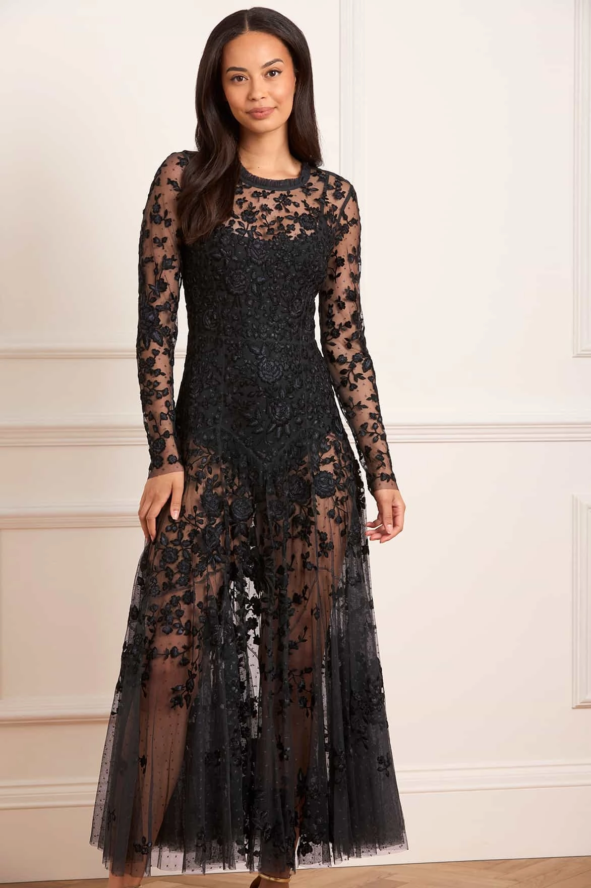 Rosa Sheer Ankle Gown Festival-Ready