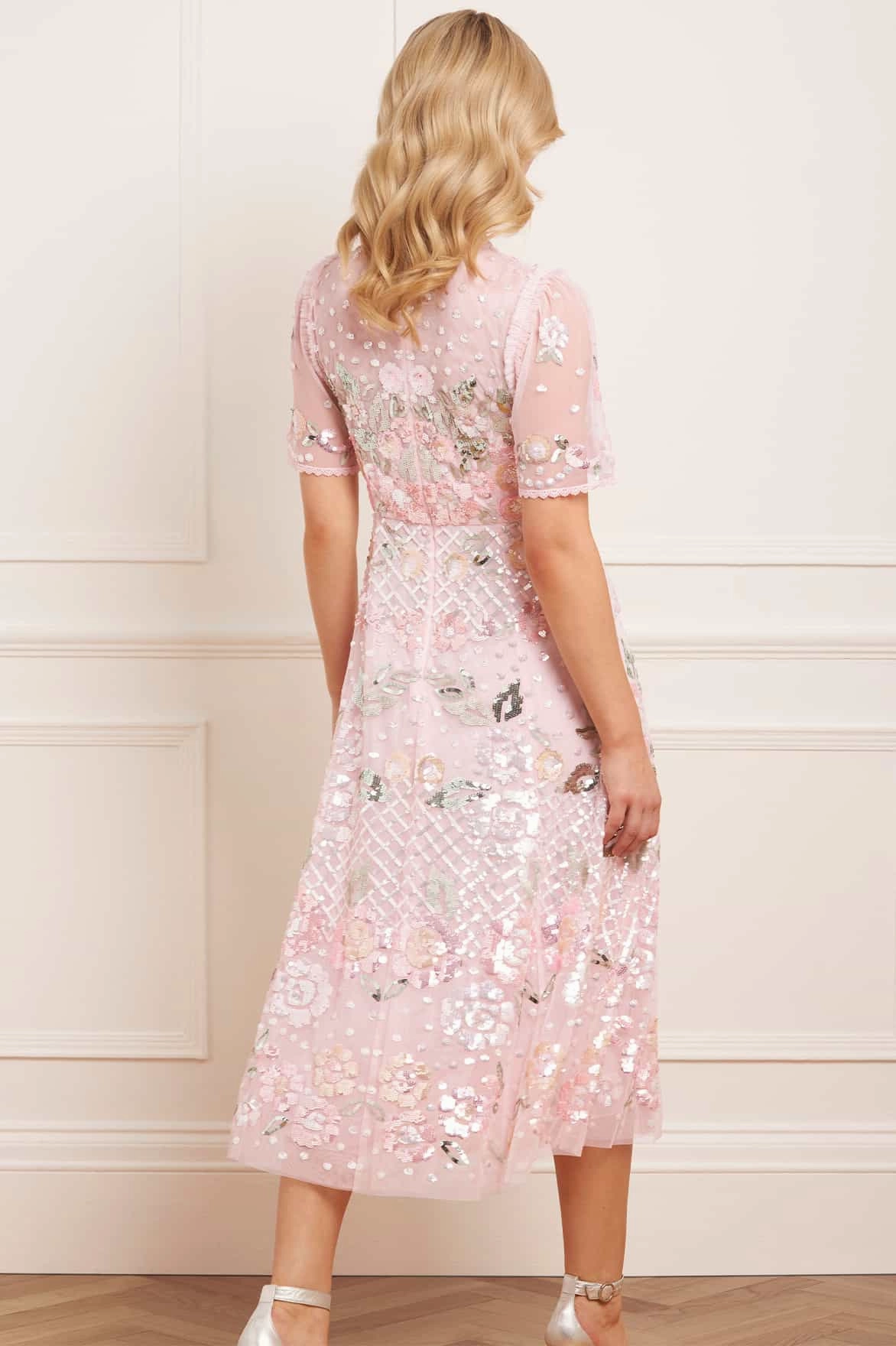 Lightweight Fit DoubleLayeredMaterial Rosalie Short Sleeve Ballerina Dress