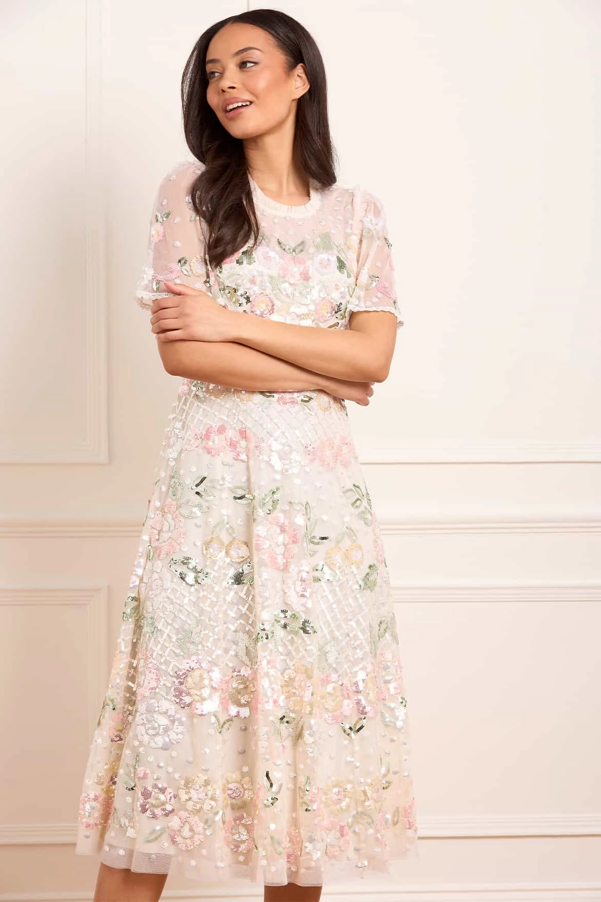 Rosalie Short Sleeve Ballerina Dress Open Design