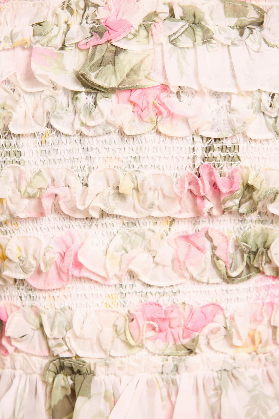 Casual Feel Rose Chiffon Smocked Mini Skirt