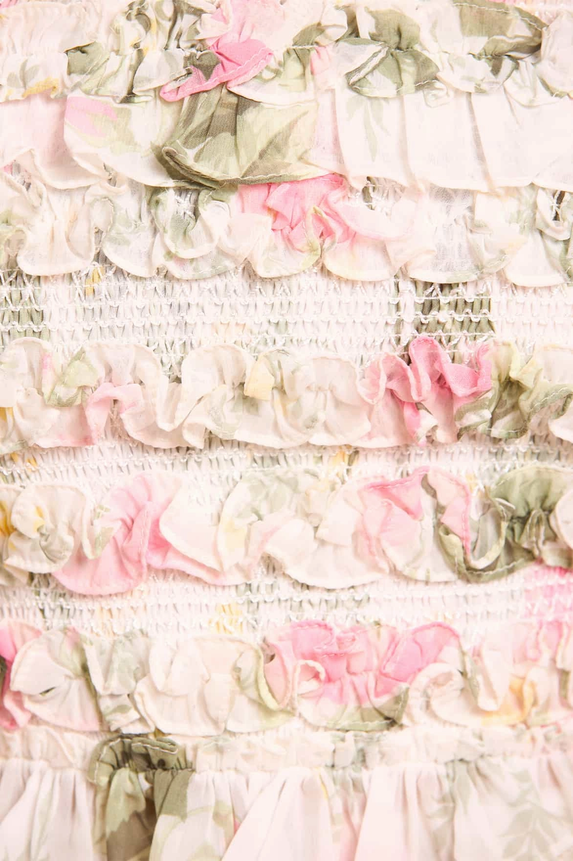 Rose Chiffon Smocked Off-Shoulder Top SustainableBlend