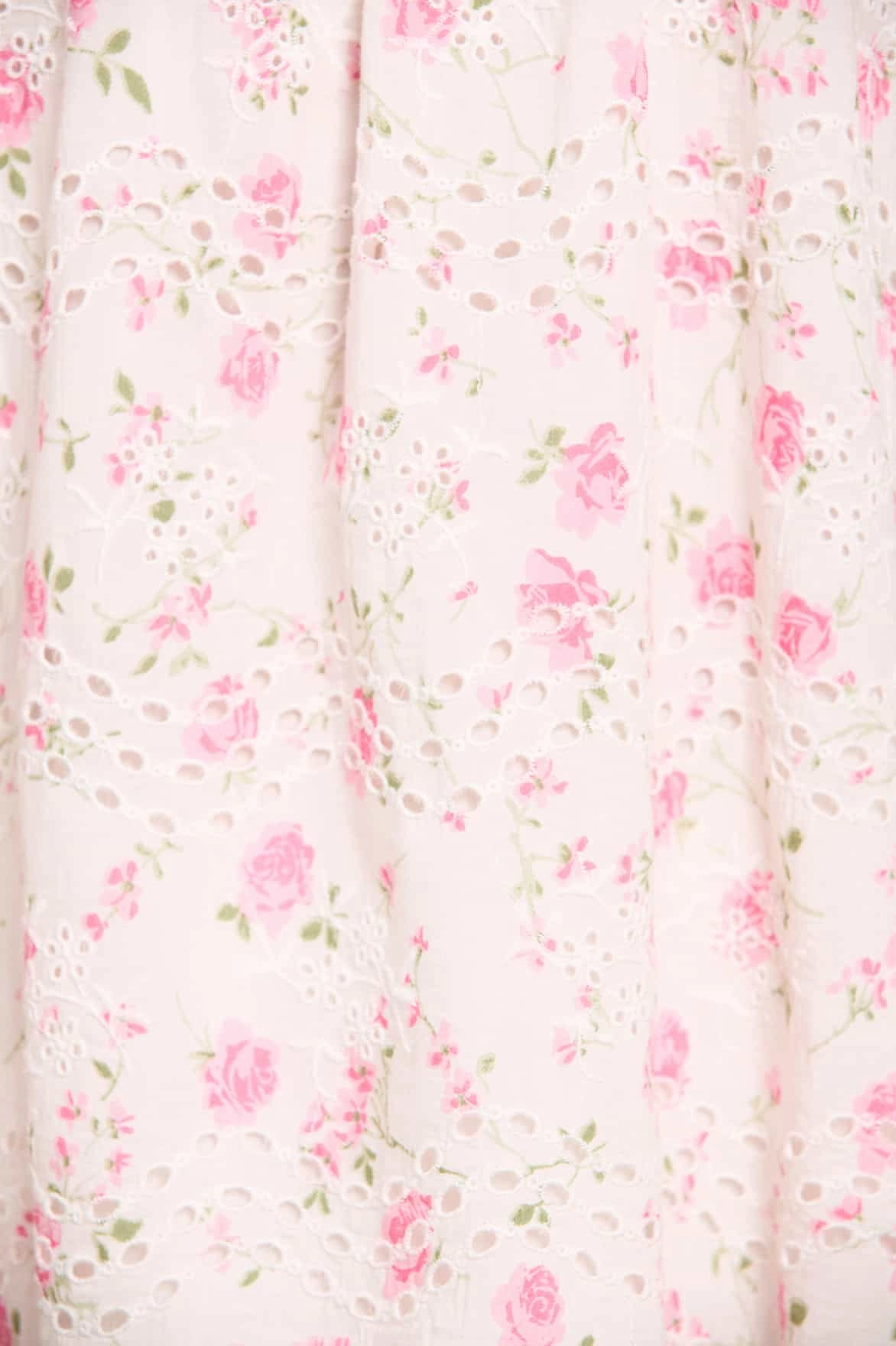 DropShoulderConstruction Rose Ditsy Cotton Broderie Top