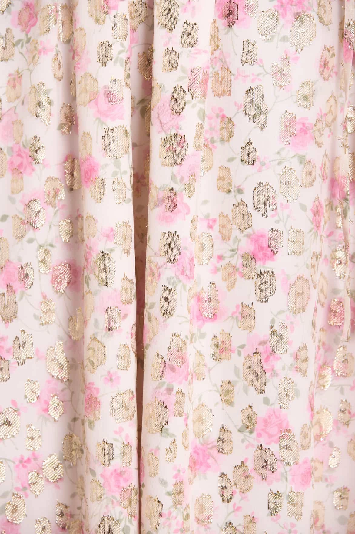 Flattering Silhouette Wear Vibrant Design Rose Ditsy Lurex Midaxi Dress