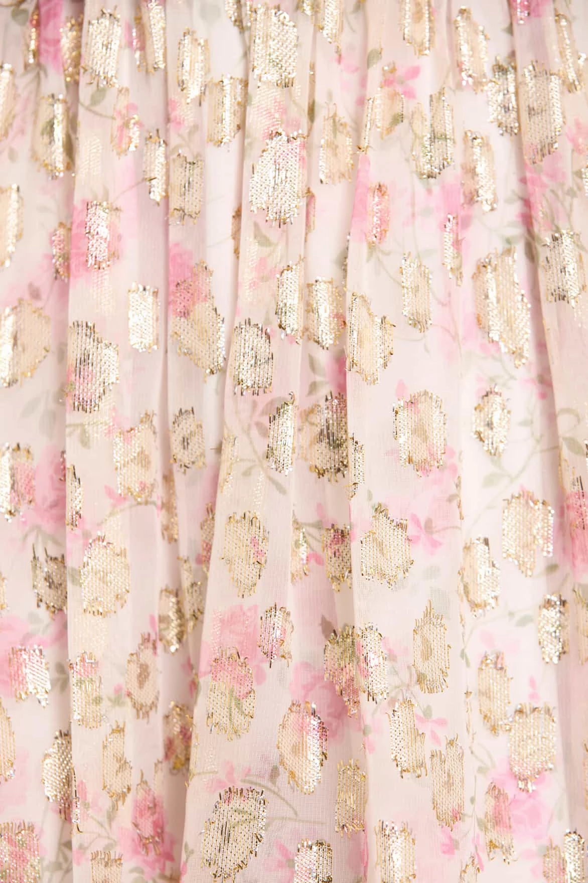 Rose Ditsy Lurex Tie Top Multi Directional Mobility