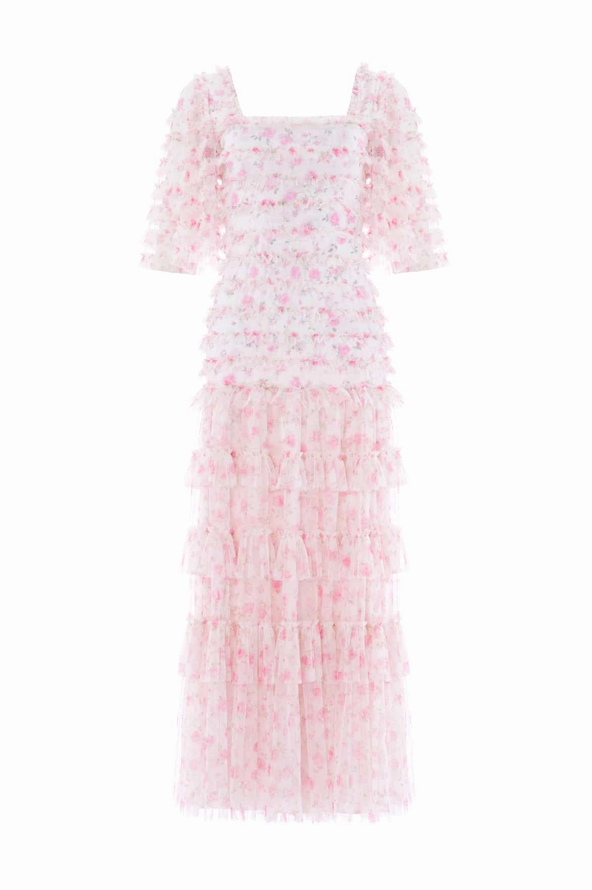 UVProtectiveLayer Rose Ditsy Short Sleeve Ankle Gown