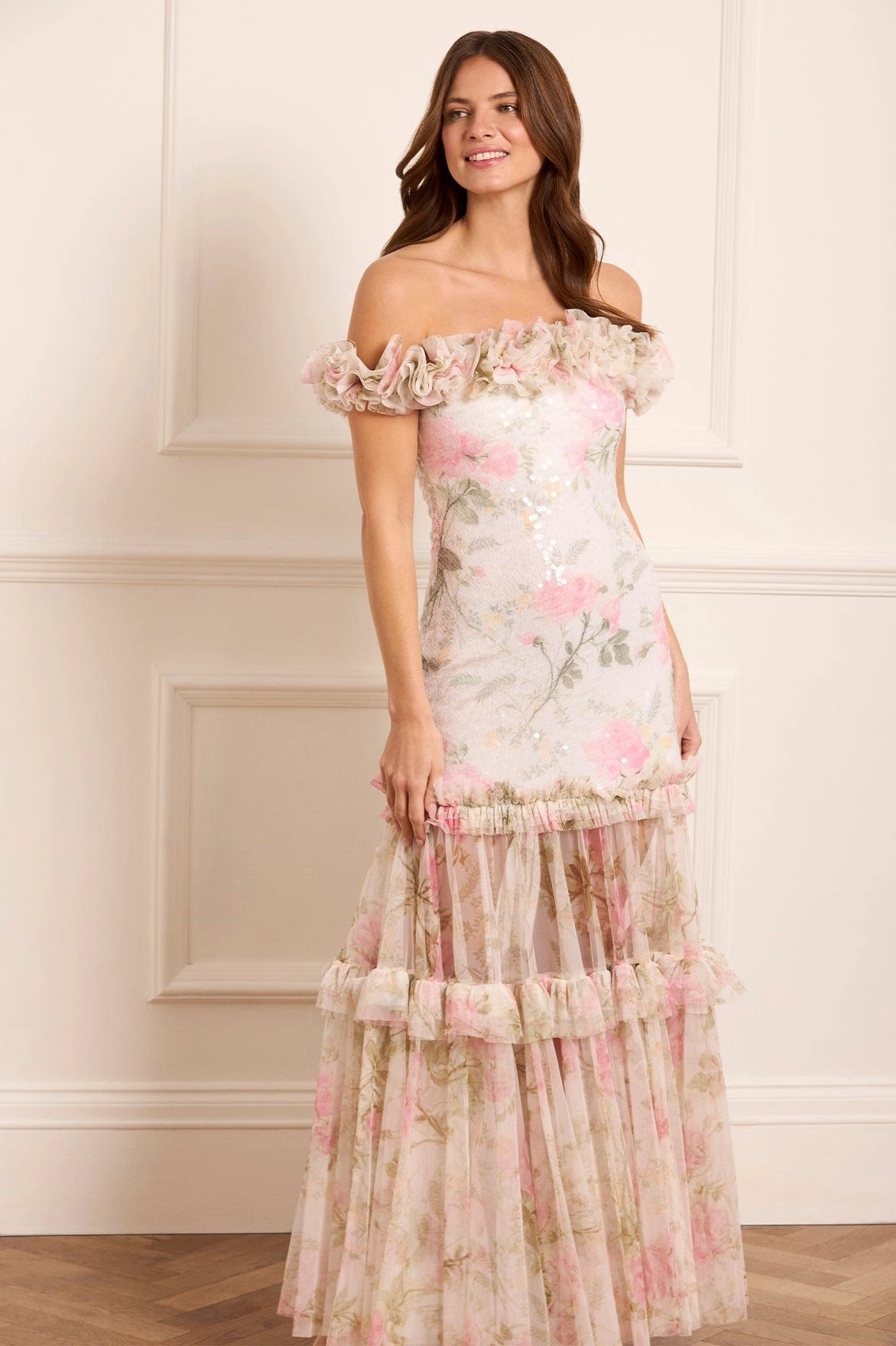 Layered Design Easy Layering Piece Rose Tallulah Off-Shoulder Gown