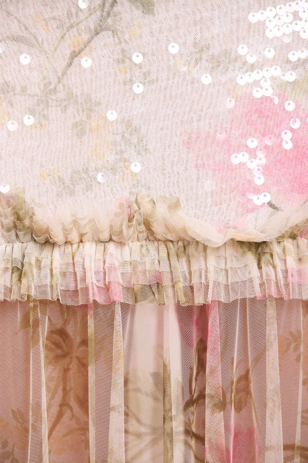 Sheer-Overlay Rose Tallulah Off-Shoulder Gown