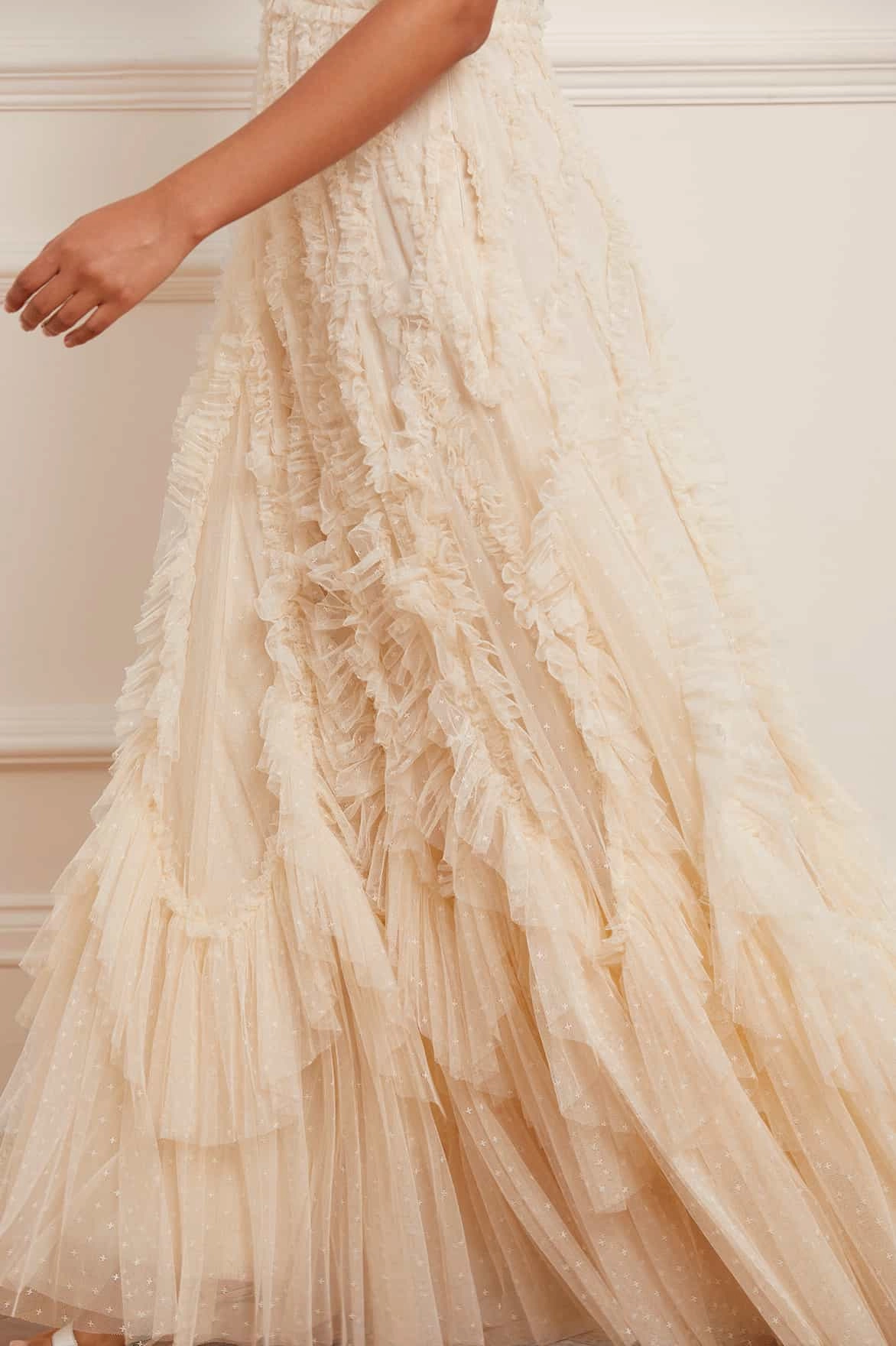 Rosella Ruffle Strapless Gown Radiant Mood Chic Tone