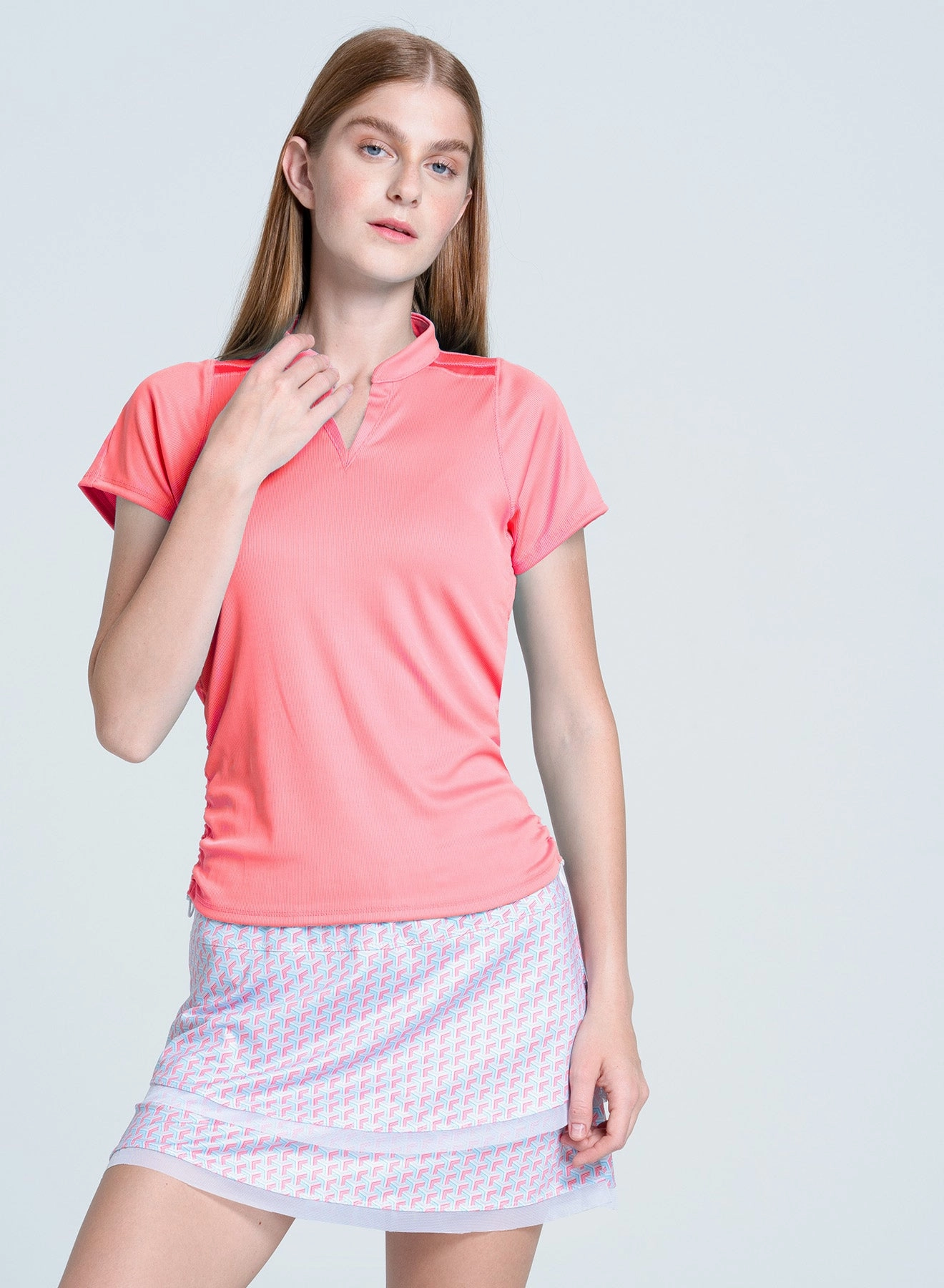 Temperature Regulating Textile Ruche Short Sleeve
