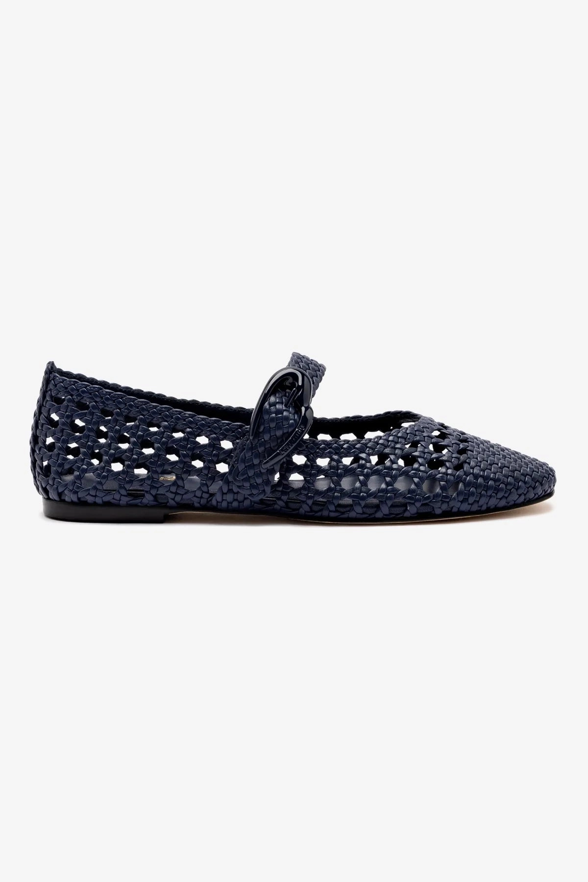 Feather Light Modern Commuters Everywhere Fit Verona Macrame Ballet Flat In Navy Leather