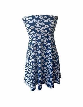 Sleeveless Front-Zip Avalon Dress Mini Pop Art Navy