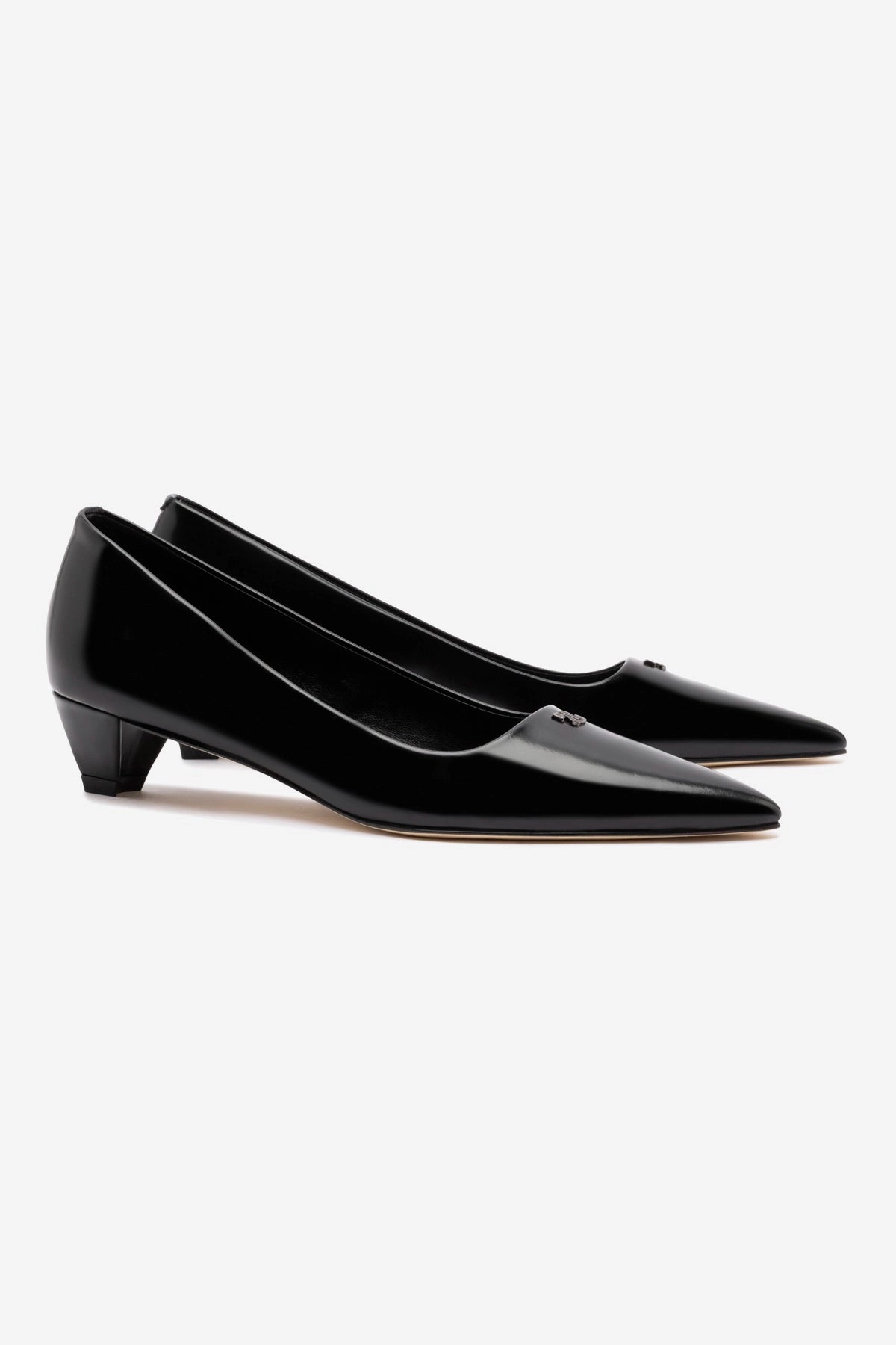 Block Walk Ruth Pump In Black Box Leather