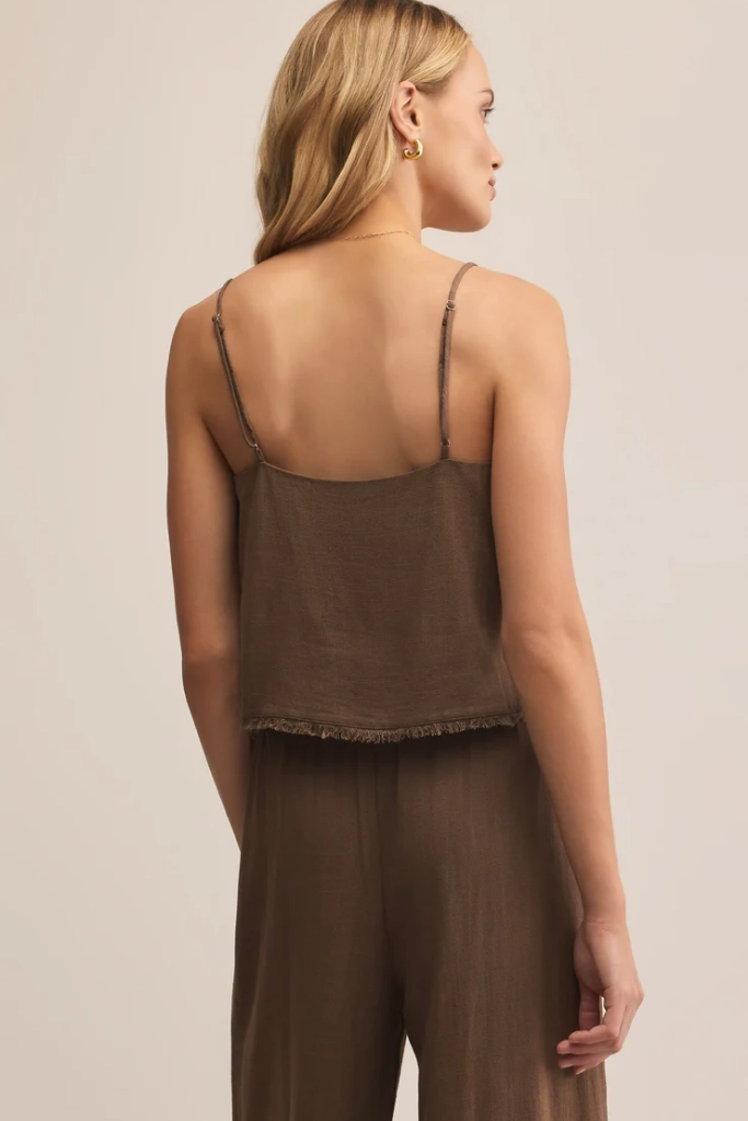 Minimalist Aesthetic Sabel Cropped Linen Tank by Z Supply
