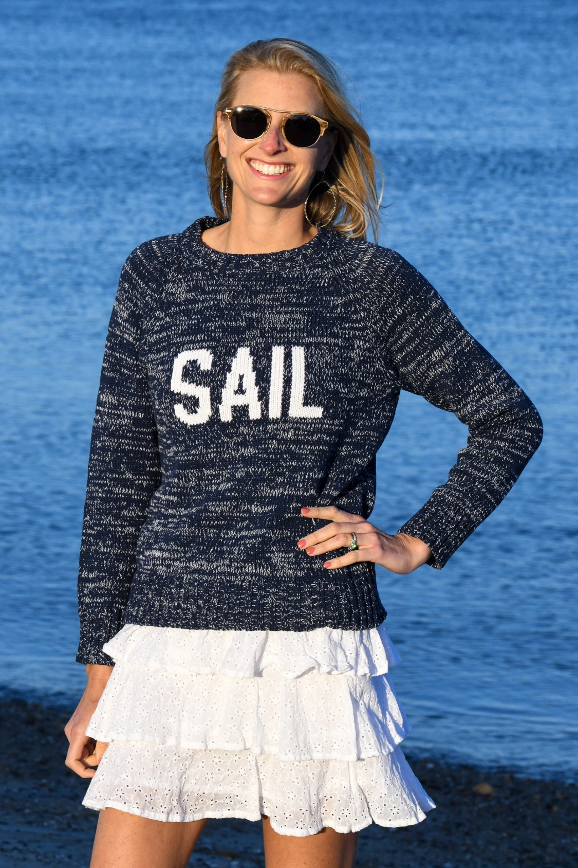 Sail Sweater / Navy Light Fabric