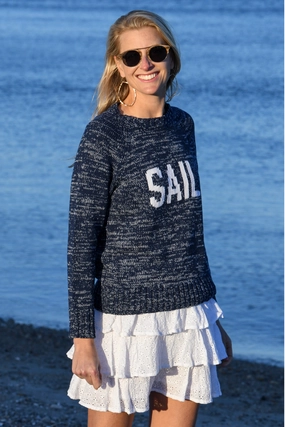 Sail Sweater / Navy SheerLayering Luxurious Feel