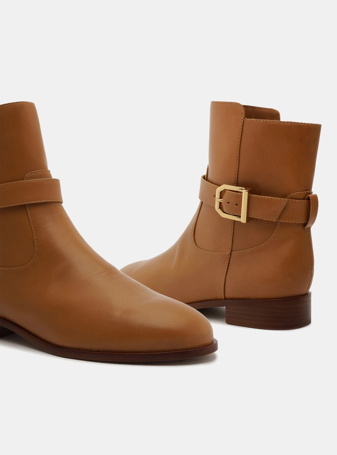 Samantha Leather Block Boot Ergonomic Footbed