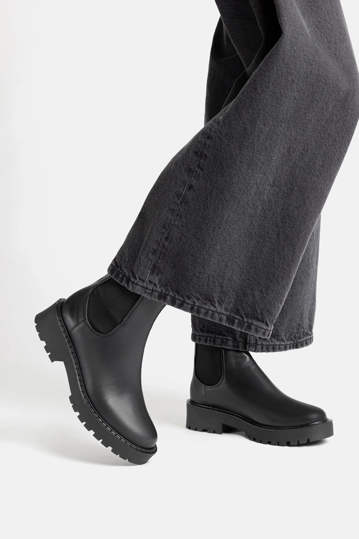 Lace Tie Comfort Walk Sancha Boot In Black Leather