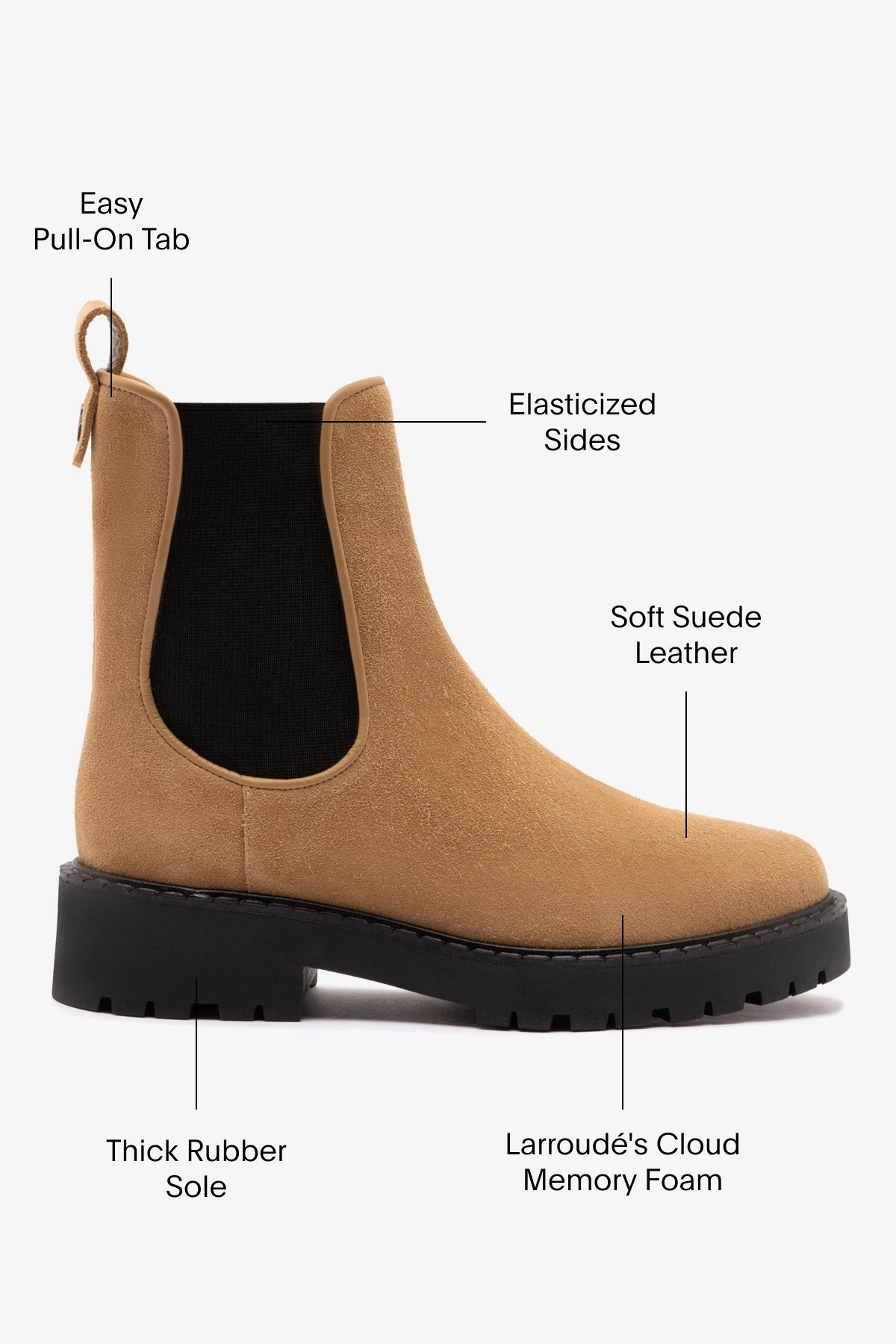 Sancha Boot In Peanut Suede Breathable Textile Lining Lightweight