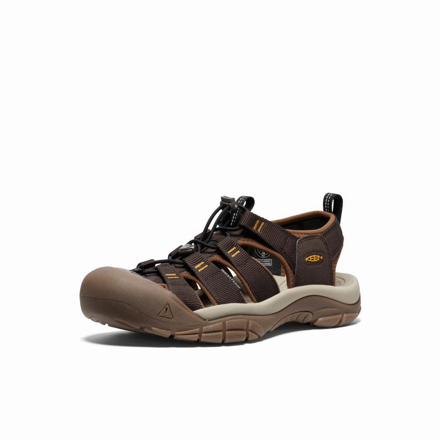 Travel-Ready Comfort Street Look Men's Newport H2 Sandal  |  Java/Golden Yellow
