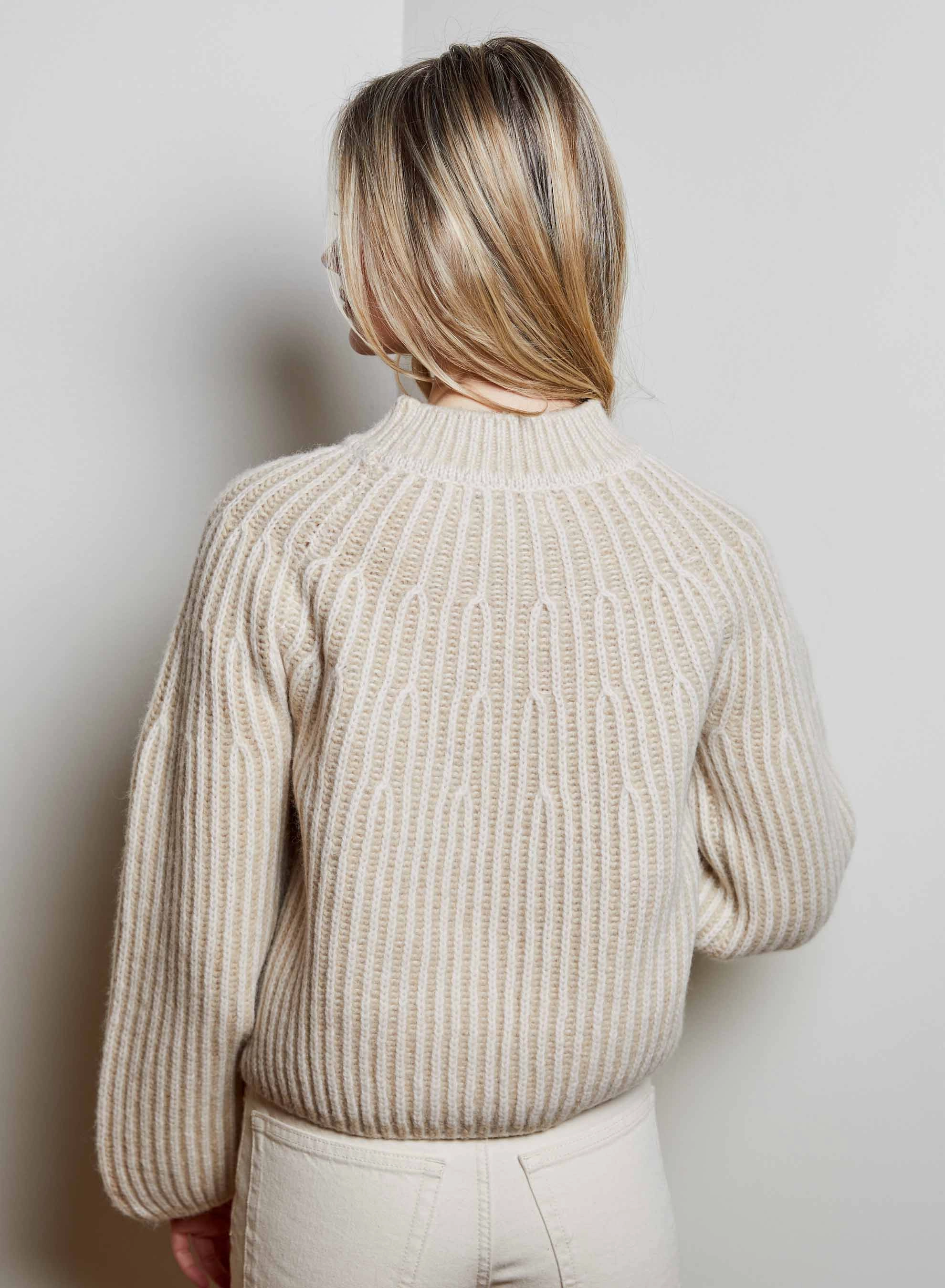 Sasha Sweater Ivory Combo Layered Sleeve